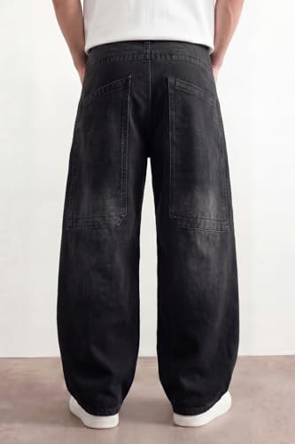 Image of GINGTTO Men's Baggy Barrel Jeans Wide Leg Y2K Denim Pants | Loose Fit Streetwear Casual Hip Hop Skater Vintage Style