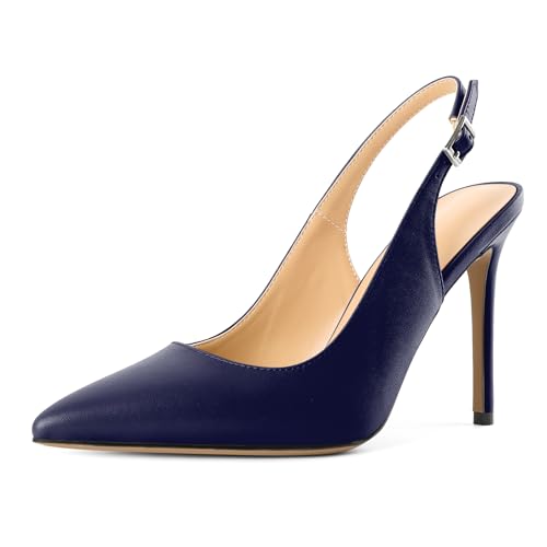 SAMMITOP Women's Slingback Pumps High Heels Pointed Toe Ankle Strap