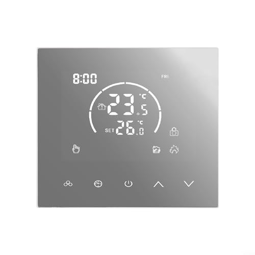 Termostato de caldera montado en la pared para sistemas eléctricos de calefacción de suelo con función de seguridad de bloqueo infantil y múltiples ranuras de tiempo programables por día
