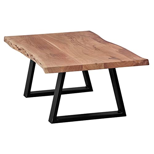 FineBuy Couchtisch Gaya 115 x 40 x 60 cm Akazie Massivholz | Massiver Baumstamm Wohnzimmertisch | Beistelltisch im Landhausstil Baumkante Cover