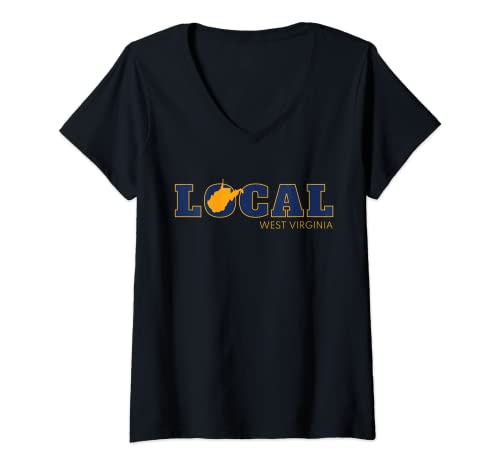 Damen Besuchen Sie WV Mountain Souvenir Geschenk Love West Virginia Local T-Shirt mit V-Ausschnitt