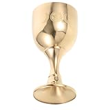 VALICLUD Messing Altarbecher Pentagramm Kelch mit Stiel Multifunktionaler Weihwasser und Taufbecher Dekorativer Opferkelch für Zen Tempel und Kommunion Geschenk