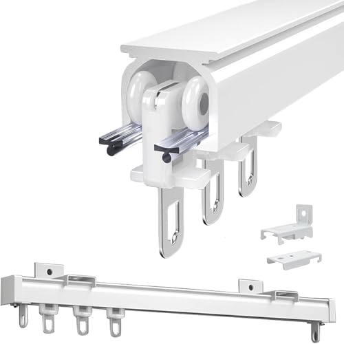 Rails de rideaux double séparation de pièce pour intimité de plafond flexible