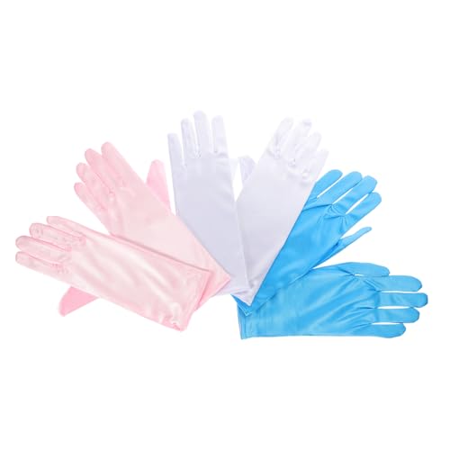 FRCOLOR 3pairs Fashion Boys and Girls Gloves for Girls Long Gloves Decorative Skirt for Party Supplies for Boys and Ages