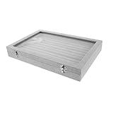 BESPORTBLE Caja Organizadora de Joyas Grande con Tapa Estuche para Anillos y Pendientes Soporte de Terciopelo con de Protector Antipolvo para Exhibición y Almacenamiento Casa
