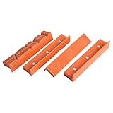 ch Soft Jaw Pads for Bench Vise, Rubber Vise Jaws Compatible with Drill Press & Mill Machines, PPT Material Non-Slip Grips for Metal Wood(5inch Orange)