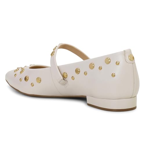 FOWT Women Pointed Toe Comfortable Flat Pumps Rivet Studded Mary Janes Fashion Street Daily Outfit Shoes Size 4-16 US2