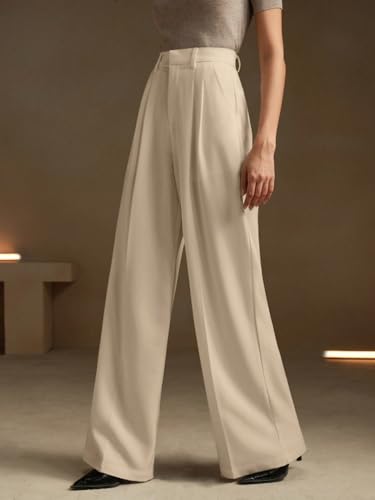 Image of KOTTY Women's Solid|Button|Wide Leg Style|High Rise|Office wear Pant