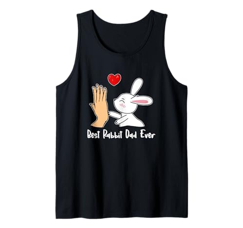 Hombre Best Rabbit Dad Ever Amante del Conejo Papá Mejor Día del Padre Camiseta sin Mangas