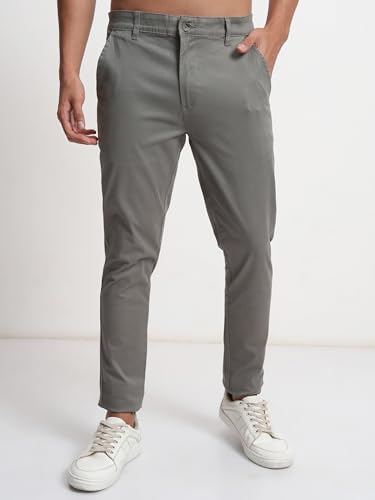 Image of Highlander Men's Slim Fit Formal Trousers | Ankle Length |Smart Trousers for Men | Chino Trousers for Men|Elegant Design | Comfortable Fabric for Daily Work & Formal Occasions