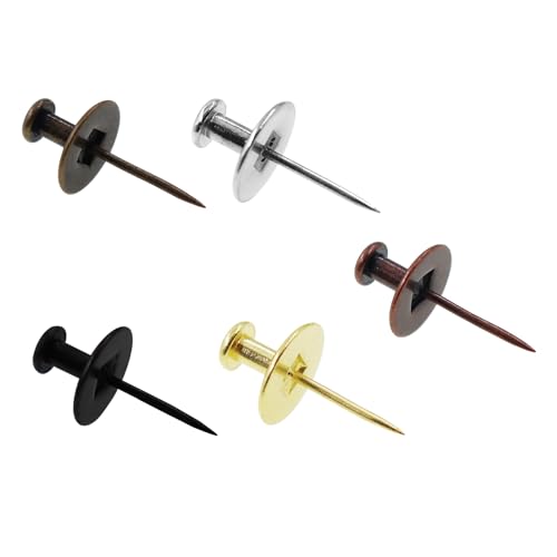 Image of Double Headed Picture Hangers Nails,TTZEZE Zinc Alloy Small Head Hanging Nail,Decorative Nail Push Pins,Small Head Hanging Photo Hook Thumb Tacks Mixed Color 25PCS