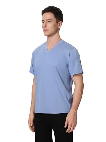 Image of Magnetic Buttons Post Shoulder Surgery Recovery Shirt for Men V-Neck Tear Away Adaptive Chemo Port Clothing for Women