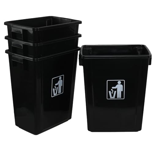 Caneca de basura rectangular de plástico 12 galones 4 unidades