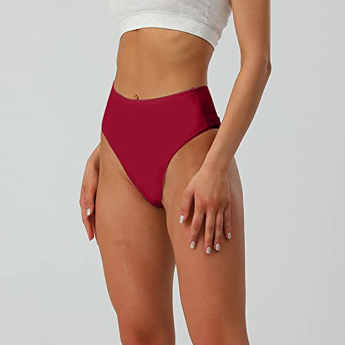 Deals Of The Day Yardsong Women's Seamless Panties High Waisted Comfort Underwear Stretch Breathable Soft Full Briefs Underpants Red #TOP1