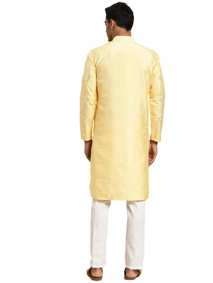 Sojanya (Since 1958 Men'S Silk Blend Mirror Work Indian Traditional Ethnic Dresses Only Long Kurta2