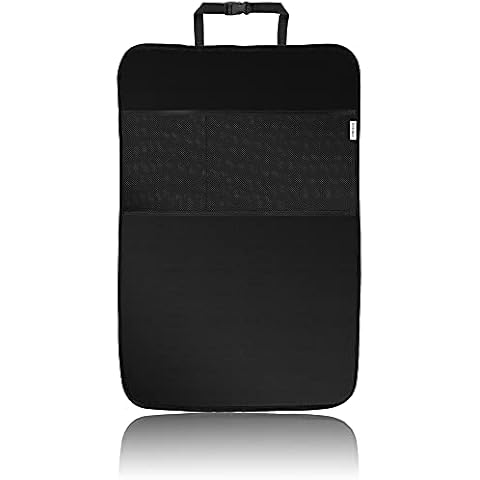 ECENCE 1x Backrest protection for kids, rear seat cover 50 x 70 cm, organiser mat waterproof, car bag, kick mat, backrest bag for car seats with storage system and mesh pocket Cover