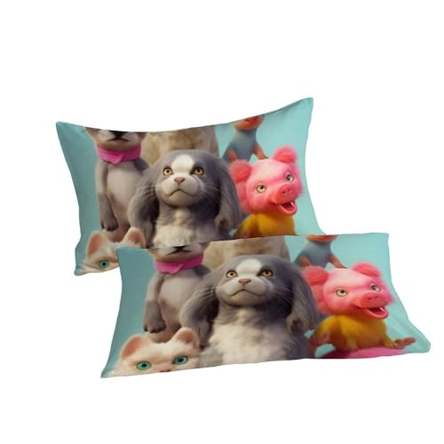 Housse de couette King animaux douce pour sommeil paisible des filles