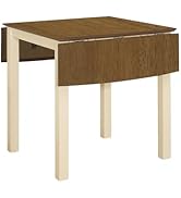 Monarch Specialties 1327, 48" Rectangular, Small, Kitchen, Room, Drop Leaf, Oak and Cream Dining ...