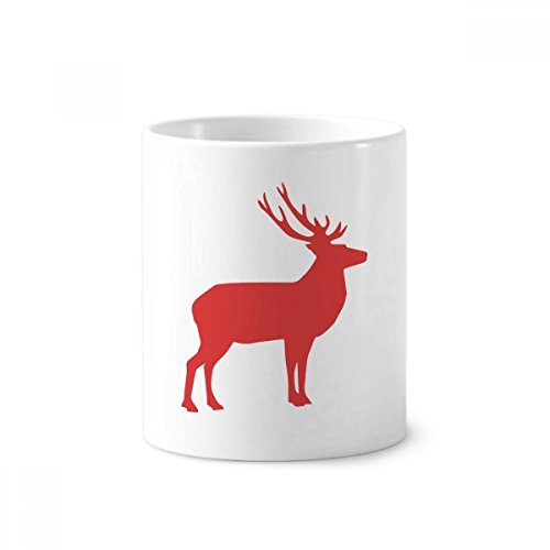 Brosse à dents pen holder céramique fine motif cerfs animaux bois rouge durable