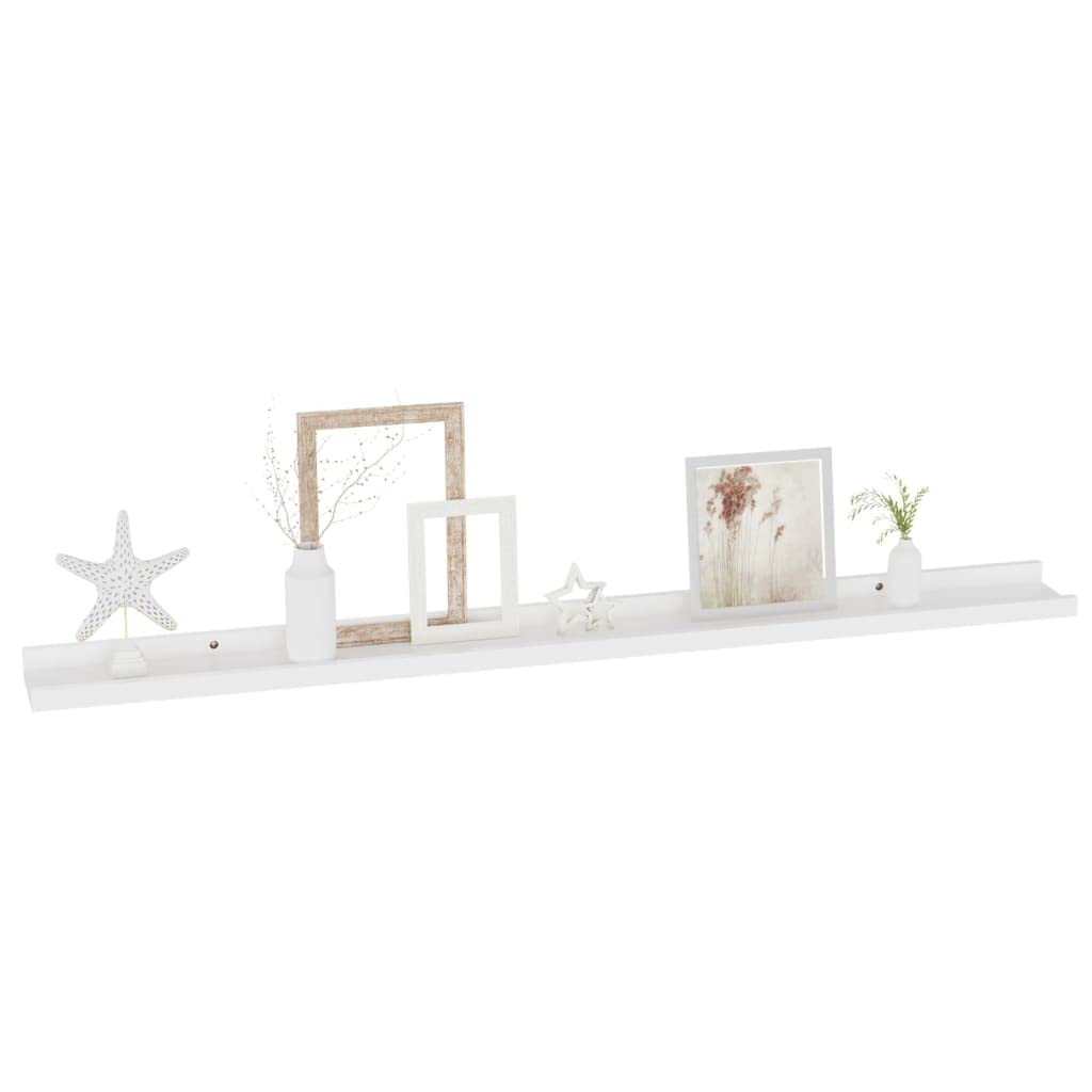 Scaffalature, mensole da parete e sporgenze, mensole da parete, 4 pezzi, bianco, 100 x 9 x 3 cm