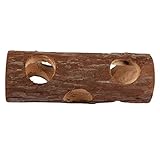 DOITOOL 300g Hamster Hideout Tunnel Durable Natural Wood Toy for Guinea Pigs Hamsters and Pets Safe Bite-Resistant Easy to Install Long Pet Play Tunnel