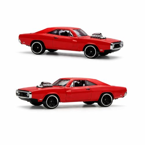 Image of 1:64 Scale Diecast Metal Muscle Car | Alloy Body Mini Collectible Cars with Smooth Wheels | Realistic Display Model & Racing Toy for Kids, Adults & Collectors (Muscle Car 1:64 Scale - Red)