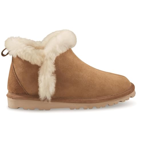 Guide Gear Double-Face Shearling Women's Boot Slippers, Leather, Fur-Lined, Warm, Lounge Booties, Bedroom House Shoes, Indoor and Outdoor3