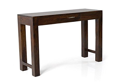Image of Brown Wooden Console Bedside End Table with Drawer for Living Room