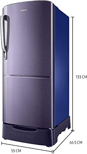 Image of Samsung 192 L 3 Star Direct-Cool Single Door Refrigerator Appliance (RR20T282YUT /NL, Pebble Blue, Base Stand with Drawer, 2022 Model)