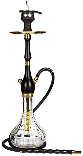 Heavenwood© Holz Shisha Set Edelstahl schwarz 65cm Hookah V2A Komplettset in Gold | Wasserpfeife Closed Chamber… – Bild 7