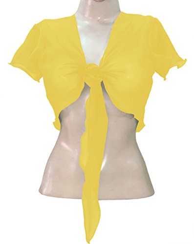 Image of Indian Trendy Women's Chiffon Short Sleeve Tie Top Choli Blouse Belly Dance Gypsy Tie Front Cardigan Tops