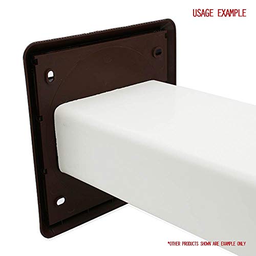 Kair Brown Louvred Wall Vent Grille 155mm External Dimension with 110mm x 54mm Rectangular Rear Spigot, 110x54mm - Image 3