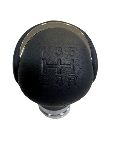 Image of Premium Imported Leatherise Gear Lever Knob Suitable for /Innova Crysta 2016-2026 Black with Chrome Ring 5 Speed Manual Transmission 33504-0K200-C0