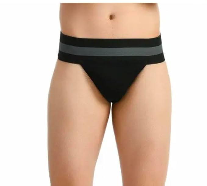 Gym Supporter for Men Sports Underwear for Workout in Gym Stretchable Cotton Supporter for Gym Workout, Supporter for Cricket, Gym, Running Black