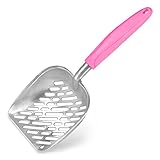 SunGrow Large Cat Litter Scoop, Life Transforming Cat Scooper, Reduces Hand Fatigue, Saves Clear Litter, Makes Scooping Faster and Easier, Pink, 1 pc