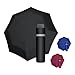Produktbild Doppler Regenschirm Mini Light Up Reflex in schwarz I Regenschirm mit reflektierendem Rand I Handöffner Taschenregenschirm I Mini Schirm mit Schirmtasche I Leichter Taschenschirm für unterwegs