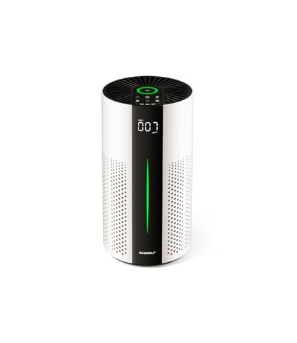 ECOSELF Air Purifiers for Bedroom, Air Purifiers for Bedroom 360° Air Intake with Smart Auto Mode, HEPA Air Purifier, Air Cleaner for Smoke