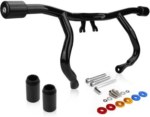 kekykm 2014-2025 Engine Guard Flat Out Crash Bar compatible with Harley Davidson Touring Street Road Glide Road King Electra Glide Ultra Limited, Gloss Black Motorcycle Bumper