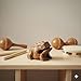 Guiro Percussion Musical Instruments Wooden 3 Piece, Set of 3 Natural Wood Güiro Frog 10-8-5 cm. (Woven Gift Package)