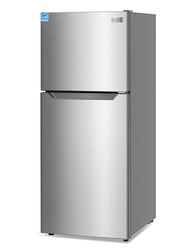 Image of BLACK+DECKER 12.1 Cu. Ft. Top Mount Refrigerator with Freezer, 2 Door Refrigerator with Top Freezer and Adjustable Temperature Control, ENERGY STAR, BR1210HS, Stainless Steel Look