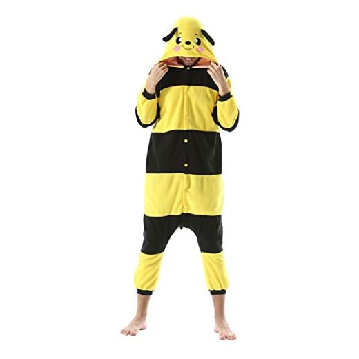 Adultos Animal Pijamas Cosplay Animales de Vestuario Ropa de Dormir Halloween y Carnaval Disfraces Abeja Amarilla XL