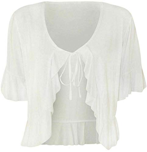 Bolero Top da donna a maniche corte con volant sul...
