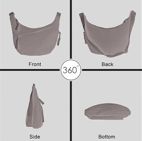 Image of WildHorn Travel Crossbody Crescent Bag for Women | Over-Shoulder Half Moon Sling Purse with Zipper | Unisex Chest Bag & Waist Bag for Daily Travel Use