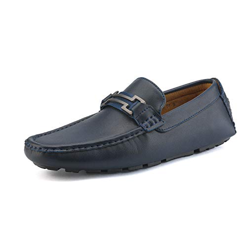 Bruno Marc Hugh-01 Mocasines Zapatos sin Cordones para Hombre Zapatos de Conducción Plano Azul Marino 42.5 EU/9.5 US