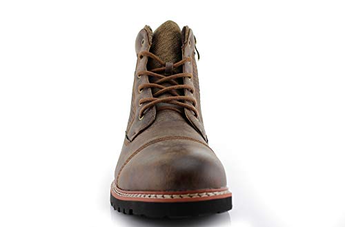 Image of Polar Fox Men's Casual Cap-Toe Ankle Boot Collection | Lace-Up Work, Combat, and Chukka Styles