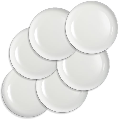 Tivcck Ceramic Dessert Plates Set of 6,7 Inch White Appetizer Plates,Round Small Salad Plates Dinner Plates,Porcelain Dessert Plates for Snacks Cake,Microwave & Dishwasher Safe