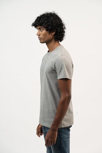 Image of crew neck cotton tshirt for men stylish and comfortable men tshirt breathable solid t-shirts casual formal gym fashion essentials versatile full sleeve polo trendy wardrobes outfits
