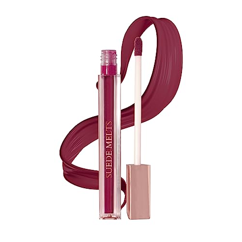 Image of Bergamot Beaute Matte Liquid Lipstick Suede Melts Non Transfer, Waterproof, Kiss Proof Long Lasting Upto 8 + Hours For Women 2.1ml (Seductress)