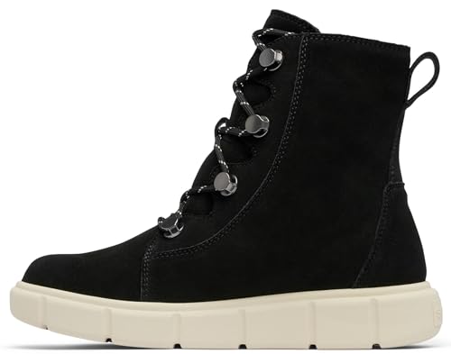 Sorel Damen Explorer III Joan WP Schneestiefel, Black, Chalk, 39 EU