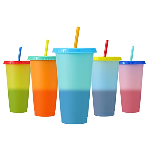 Set 12 Bicchieri Estivi Relaxdays con Manico e Cannuccia - Design Frosted